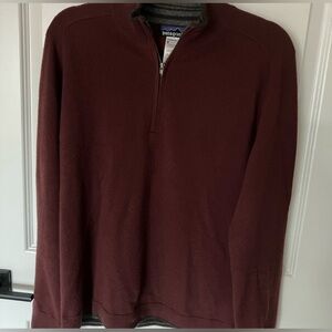 Patagonia Men’s Burgundy 100% Cashmere Quarter Zip Sweater